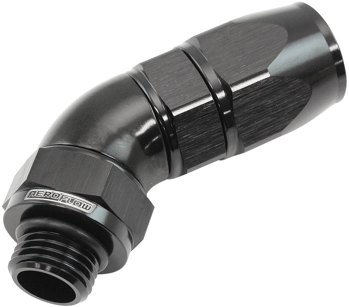 Aeroflow Performance Aeroflow ORB Taper Swivel 45° Hose End -6 ORB to -6AN SR
