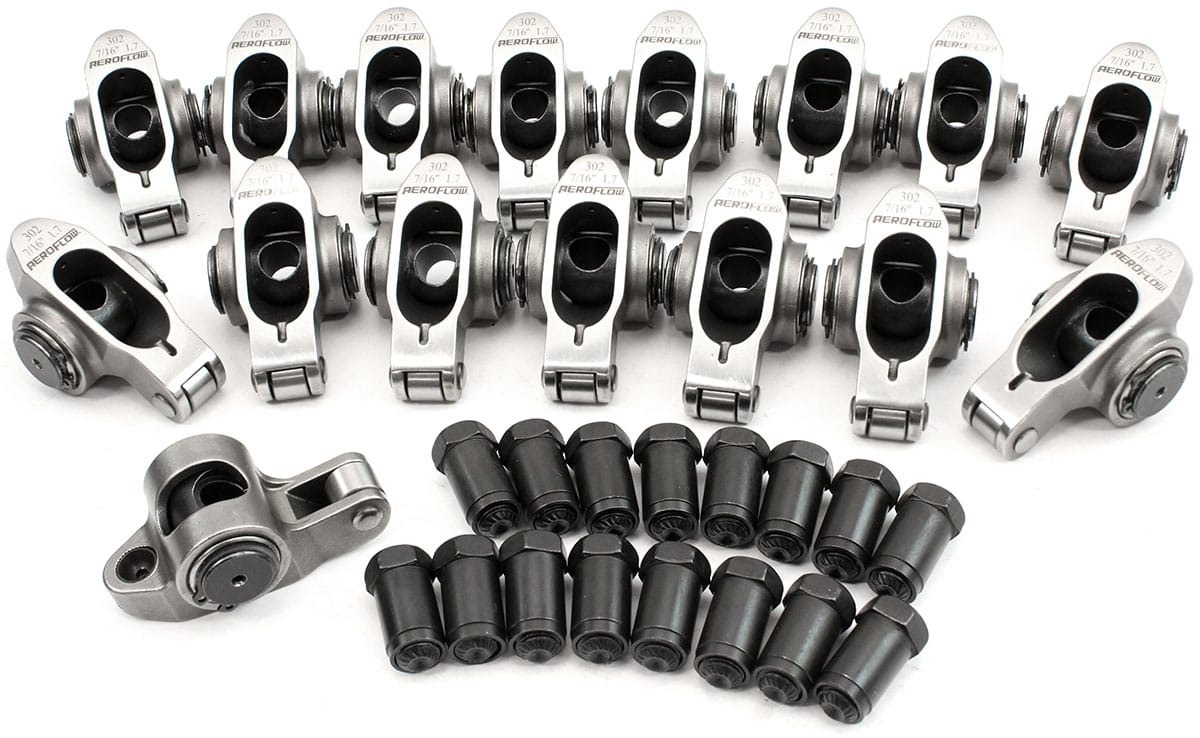Aeroflow Performance Aeroflow Small Block Ford Windsor 289-351 Stainless Steel Roller Rocker Set - 1.7 Ratio SR