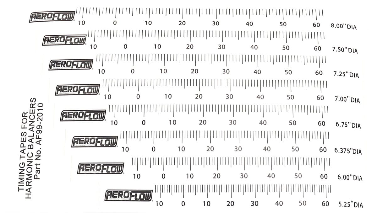 Aeroflow Performance AEROFLOW TIMING TAPES HARMONIC (AF99-2010) SR