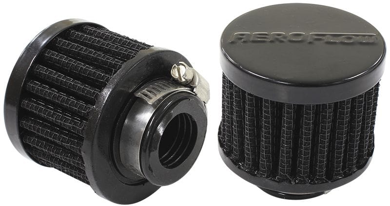 Aeroflow Performance Air Filters AF2271-1360 Black Clamp On Breather
 2" (50.8mm) O.D. x 1-1/2" (38mm) High, 3/4" (19mm) Flange Inside Diameter SR