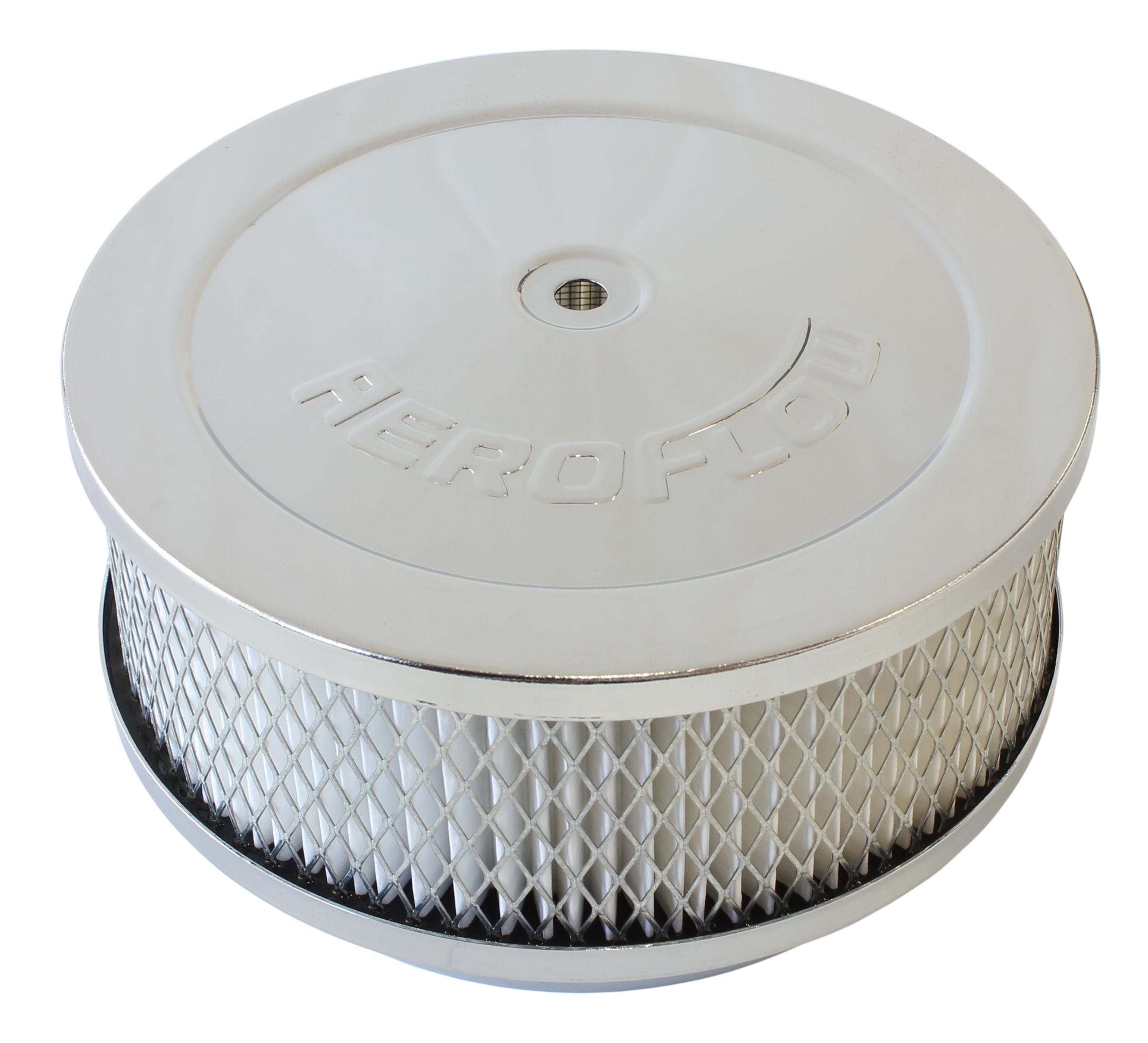 Aeroflow Performance Air Filters AF2856-1331 Chrome Air Filter Assembly
6-3/8" x 2-1/2", 5-1/8" neck, paper element SR