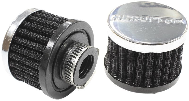 Aeroflow Performance Air Filters AF2871-1340 Chrome Clamp On Breather 2" (50.8mm) O.D. x 1-1/2" (38mm) High, 5/8" (15.9mm) Flange Inside Diameter SR