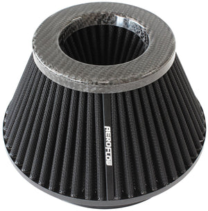 Universal 6" (153mm) Clamp-On Carbon Fibre Inverted Tapered Pod Filter
4" (102mm) High x 7.6" (193mm) Base O.D x 4.7" (119mm) Top O.D