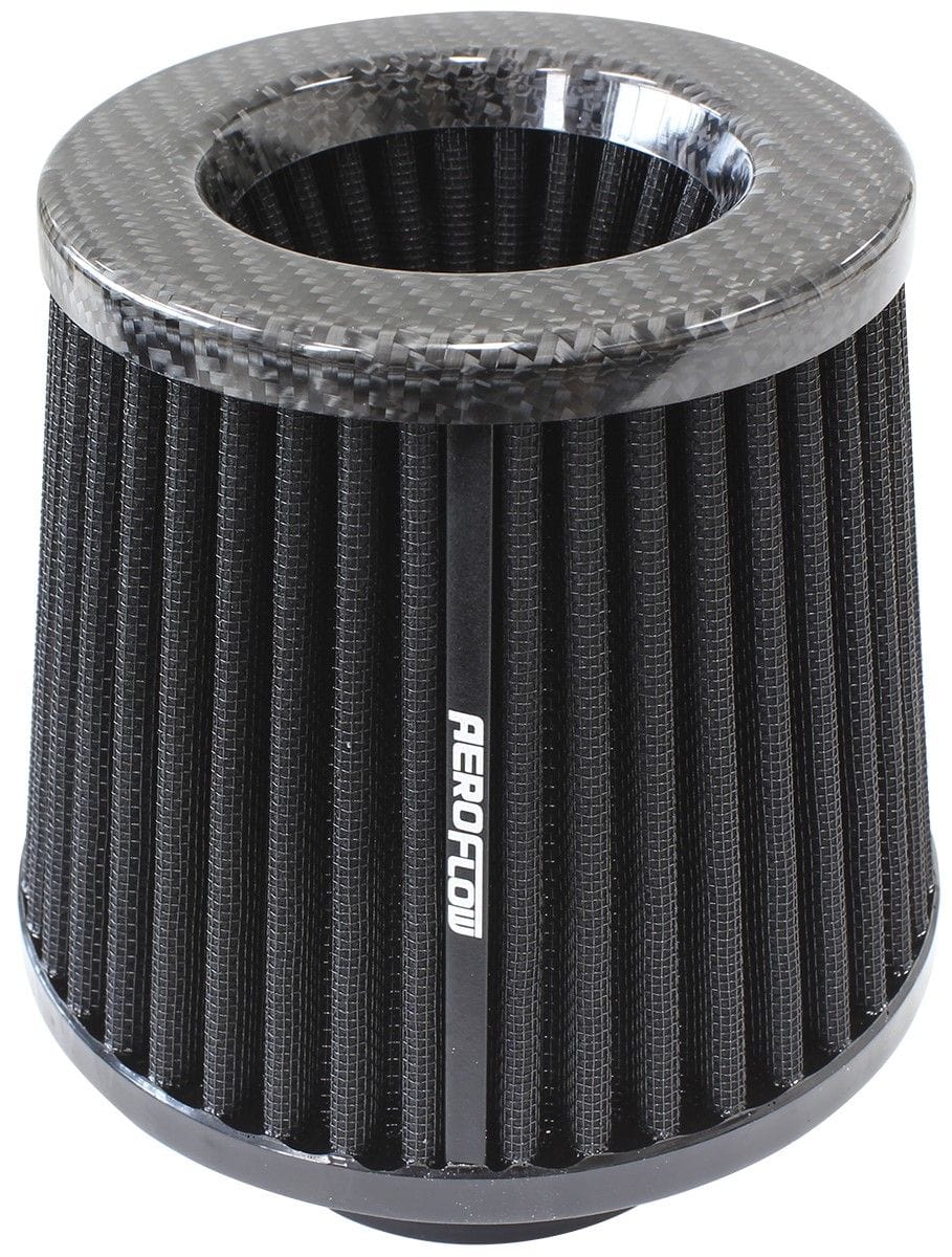 Aeroflow Performance Air Filters AF2911-3003 Universal 3" (76mm) Clamp-On Carbon Fibre Inverted Tapered Pod Filter
5" (127mm) High x 6" (153mm) Base O.D x 5-1/4" (133mm) Top O.D SR