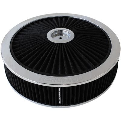 Aeroflow Performance Air Filtration Aeroflow 14" x 5" Full Flow Air Filter Assembly,Chrome AF2851-3070 SR