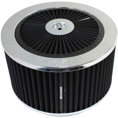 Aeroflow Performance Air Filtration Aeroflow Chrome Full Flow Air Filter Assembly with AF2851-1375 SR