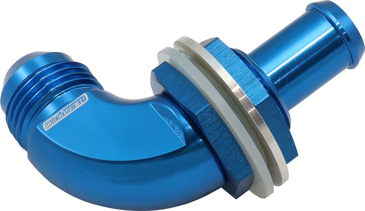 Aeroflow Performance Blue 90 DEG BULKHEAD FITTING -8AN to 1/2" SR