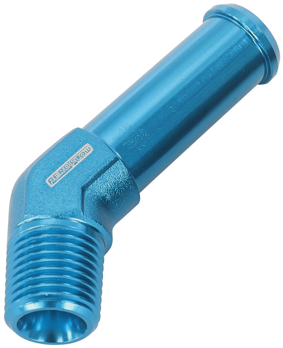 Aeroflow Performance Blue Finish Aeroflow 45° 1/8" Male NPT to 3/8" Barb AF845-02-06 SR