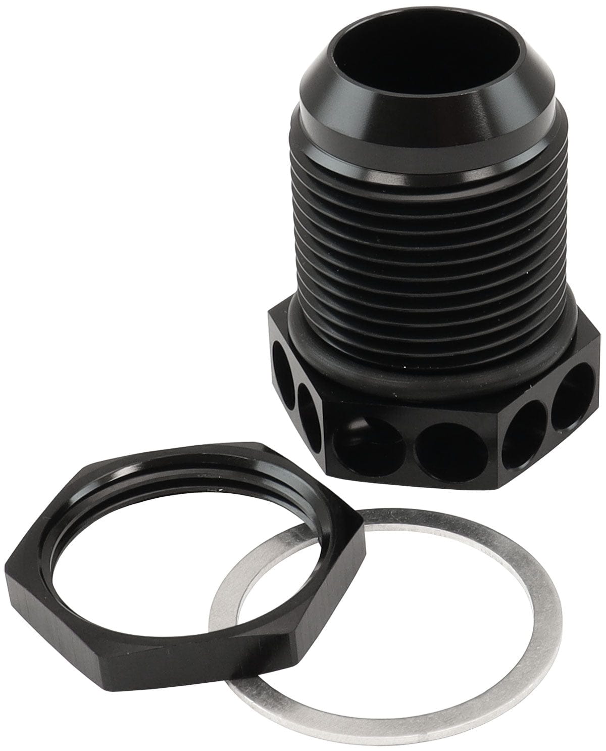 Aeroflow Performance BOLT IN -16AN BREATHER CAST OR (AF777-16BLK) SR