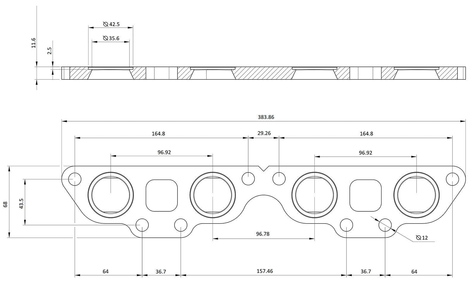 Aeroflow Performance CNC Machined Aeroflow Nissan SR20 Header Flange AF9551-1022 SR