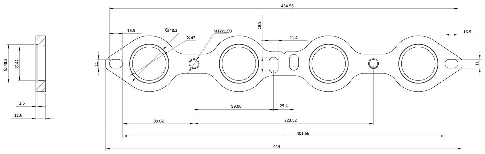 Aeroflow Performance CNC Machined, Sold Single Aeroflow GM LS Header Flange AF9551-1035 SR