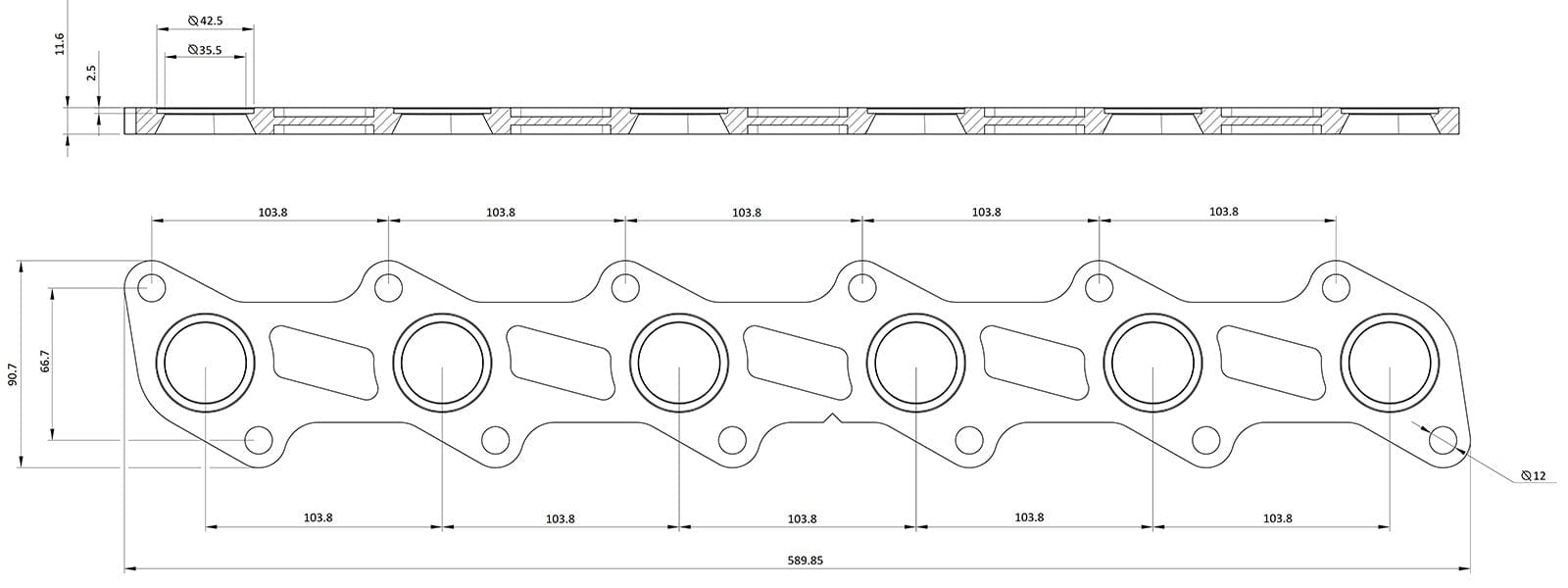 Aeroflow Performance CNC Machined, Suit Barra Engines Aeroflow Ford XR6 BA-FG Header Flange AF9551-1030 SR