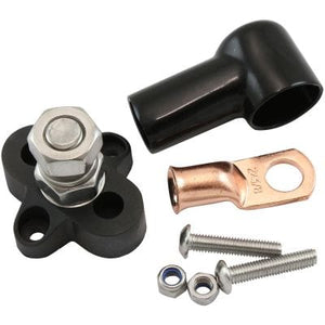 Aeroflow Single Black Post Electrical Terminal Distribution Block - M10 Stud AF49-4067BLK