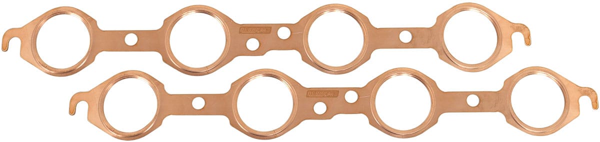 Aeroflow Performance Exhaust Aeroflow GM LS Round Port Copper Embossed Exhaust Gaskets AF1854-1004 SR