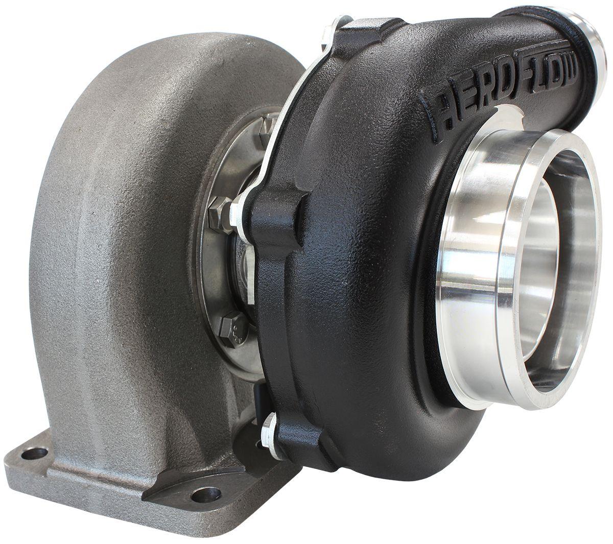 Aeroflow Performance External Wastegate, T3 Inlet Flange, V-Band Exhaust Flange Aeroflow BOOSTED 5862 1.06 Turbocharger 750HP, Hi Temp Black Finish AF8005-3012BLK SR