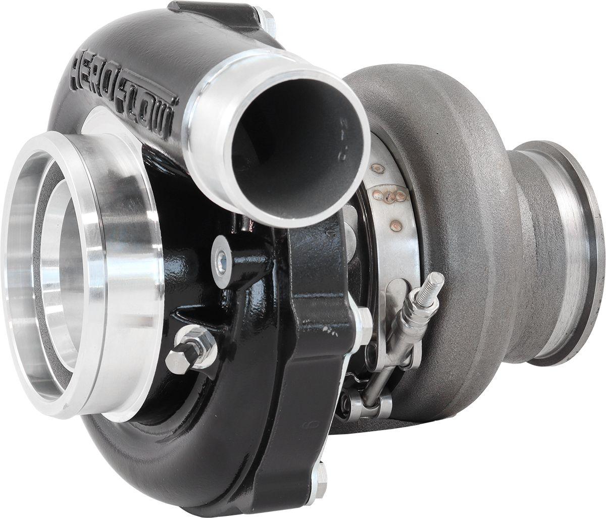 Aeroflow Performance External Wastegate, T3 Inlet Flange, V-Band Exhaust Flange Aeroflow BOOSTED 6255 .83 Turbocharger 900HP, Hi Temp Black Finish AF8005-3052BLK SR