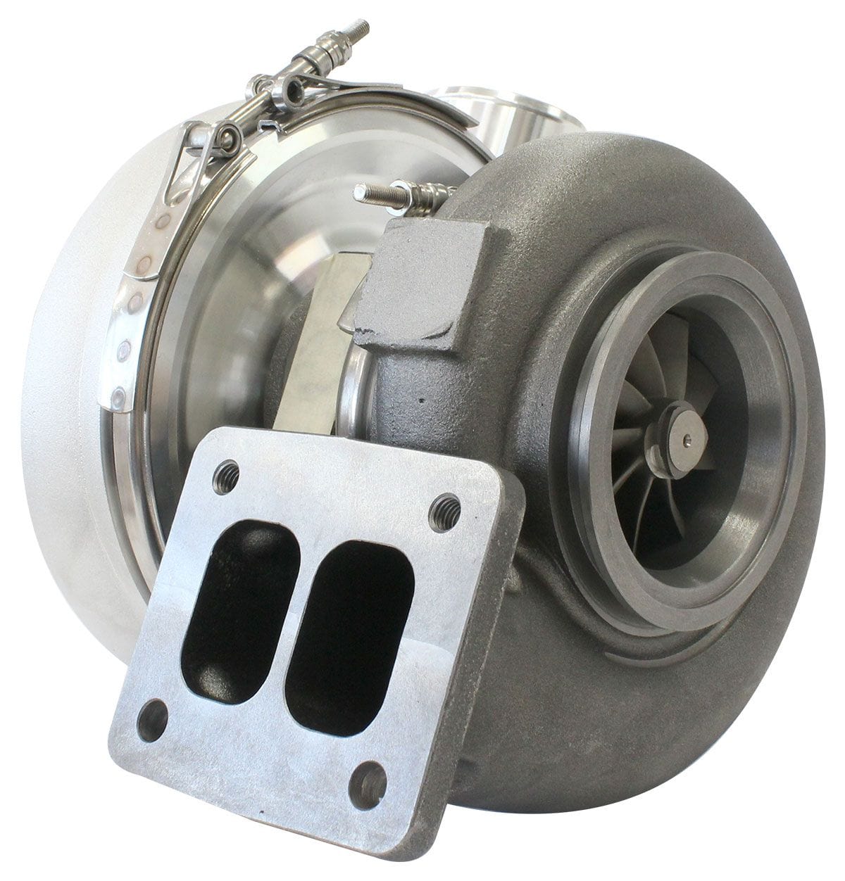 Aeroflow Performance External Wastegate, T4 Inlet Flange, V-Band Exhaust Flange Aeroflow BOOSTED 7375 T4 1.01 Turbocharger 1200HP, Natural Cast Finish AF8005-4040 SR