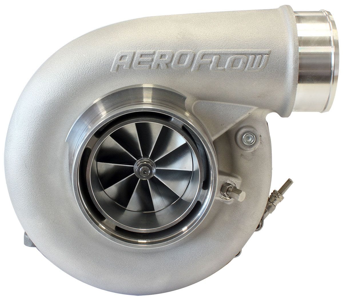 Aeroflow Performance External Wastegate, T4 Inlet Flange, V-Band Exhaust Flange Aeroflow BOOSTED 7375 T4 1.25 Turbocharger 1200HP, Natural Cast Finish AF8005-4042 SR