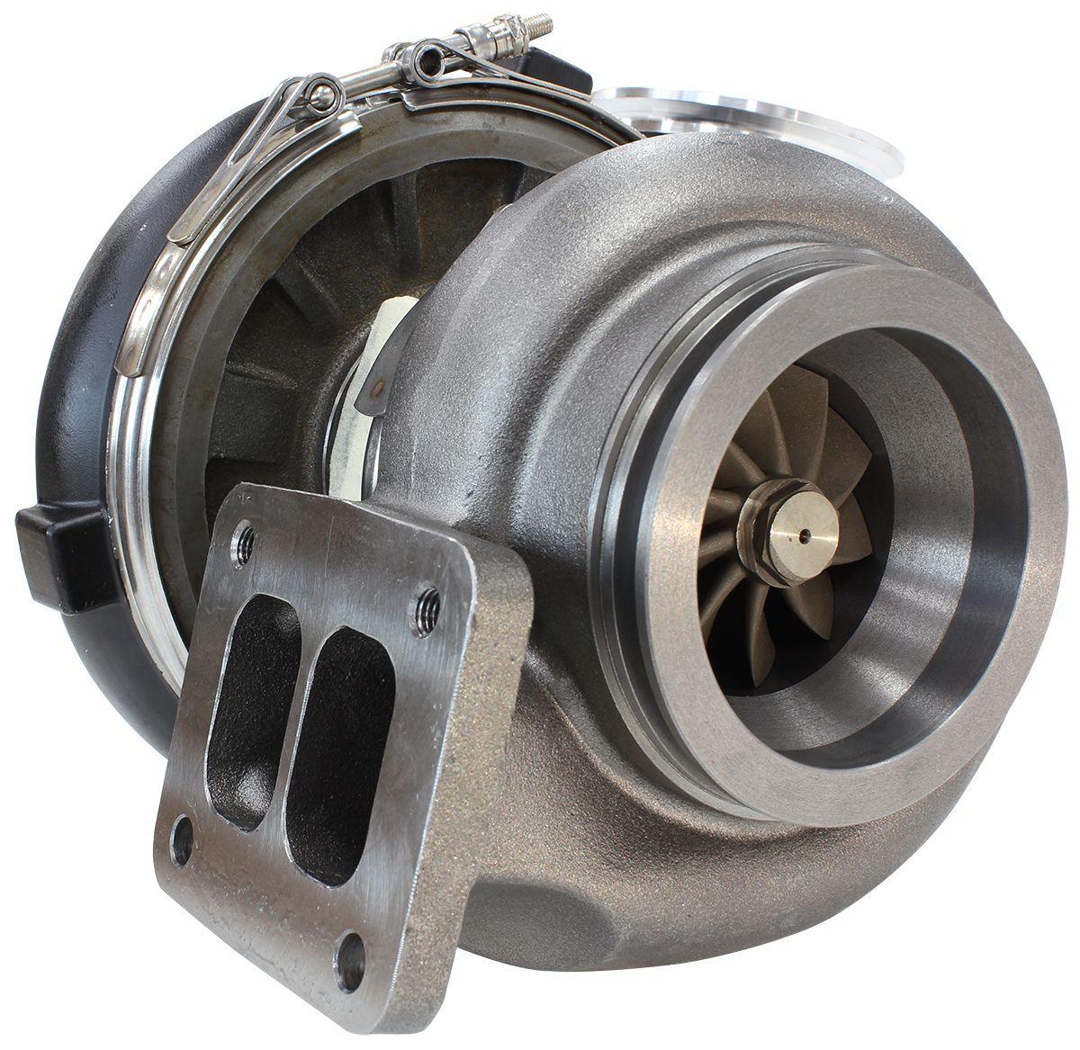 Aeroflow Performance External Wastegate, T4 Twin Entry Inlet Flange, V-Band Exhaust Flange Aeroflow BOOSTED 7075 T4 1.15 Turbocharger 950HP, Hi Temp Black Finish AF8005-4004BLK SR