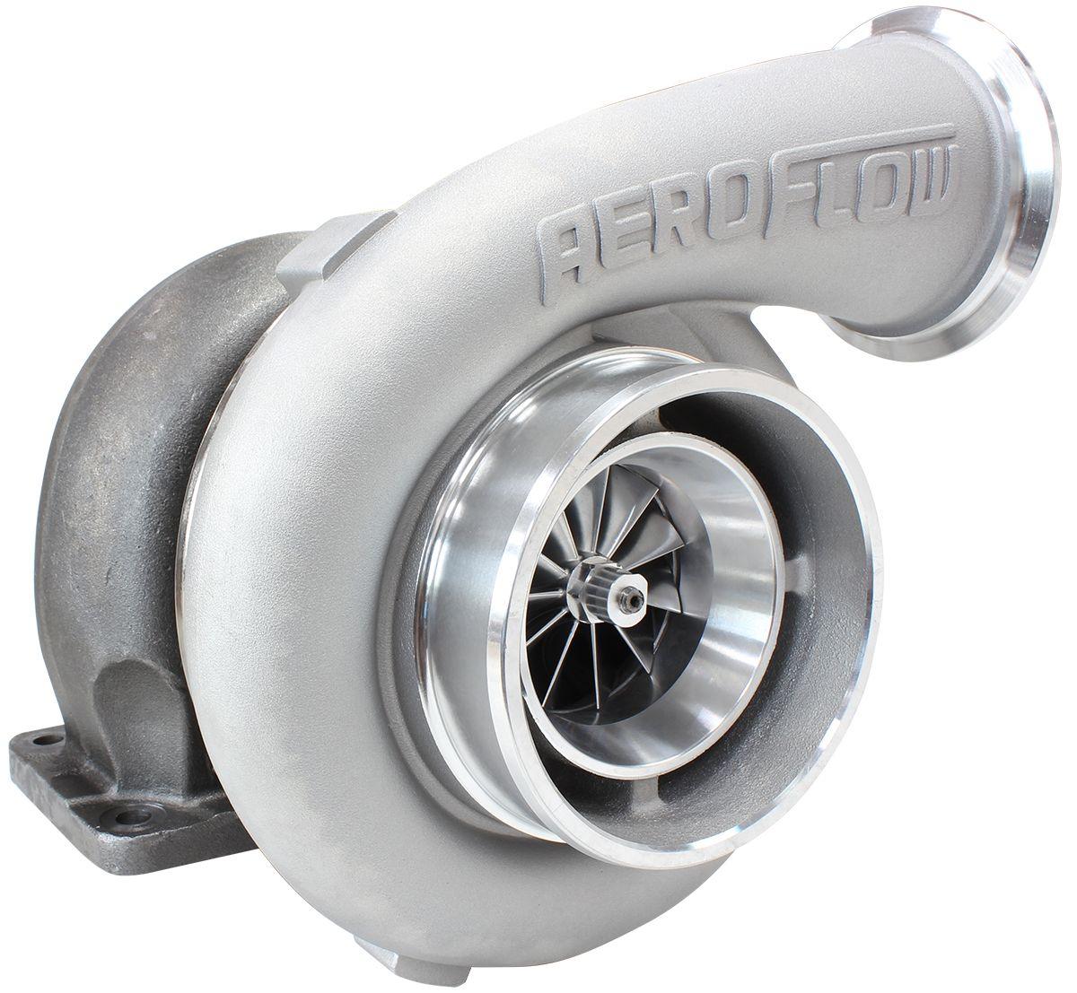 Aeroflow Performance External Wastegate, T4 Twin Entry Inlet Flange, V-Band Exhaust Flange Aeroflow BOOSTED 7075 T4 1.15 Turbocharger 950HP, Natural Cast Finish AF8005-4004 SR