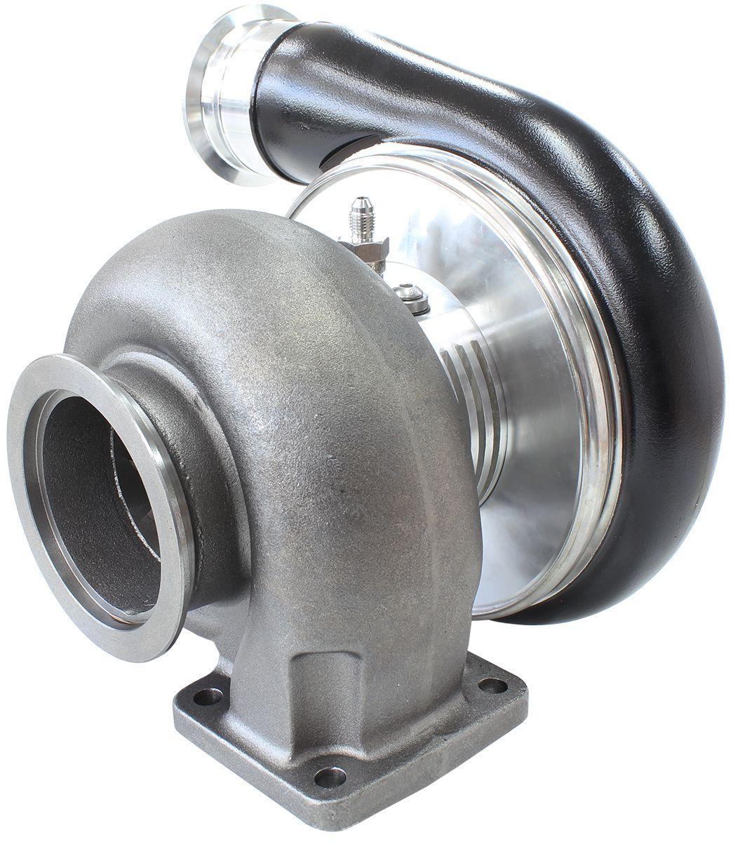 Aeroflow Performance External Wastegate, T4 Twin Entry Inlet Flange, V-Band Exhaust Flange Aeroflow BOOSTED 7575 T4 1.10 Turbocharger 1050HP, Hi Temp Black Finish AF8005-4017BLK SR