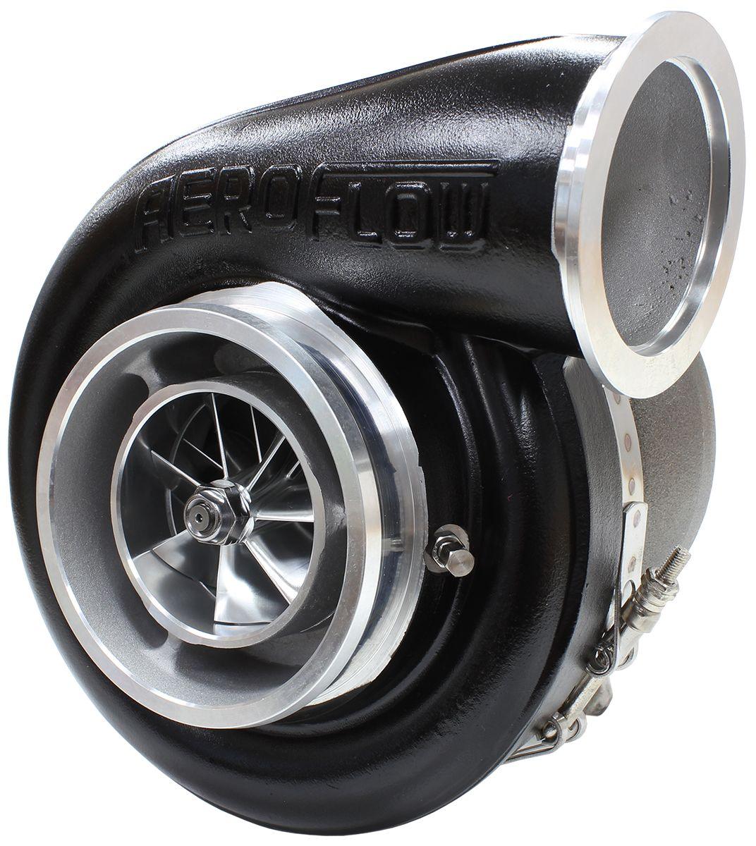 Aeroflow Performance External Wastegate, T4 Twin Entry Inlet Flange, V-Band Exhaust Flange Aeroflow BOOSTED 7575 T4 1.10 Turbocharger 1050HP, Hi Temp Black Finish AF8006-4017BLK SR