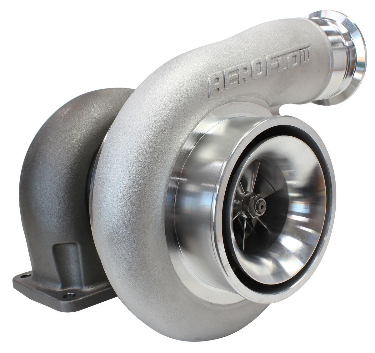 Aeroflow Performance External Wastegate, T4 Twin Entry Inlet Flange, V-Band Exhaust Flange Aeroflow BOOSTED 7575 T4 1.10 Turbocharger 1050HP, Natural Cast Finish AF8005-4017 SR
