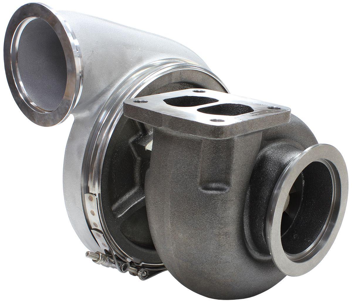 Aeroflow Performance External Wastegate, T4 Twin Entry Inlet Flange, V-Band Exhaust Flange Aeroflow BOOSTED 7575 T4 1.10 Turbocharger 1050HP, Natural Cast Finish AF8006-4017 SR