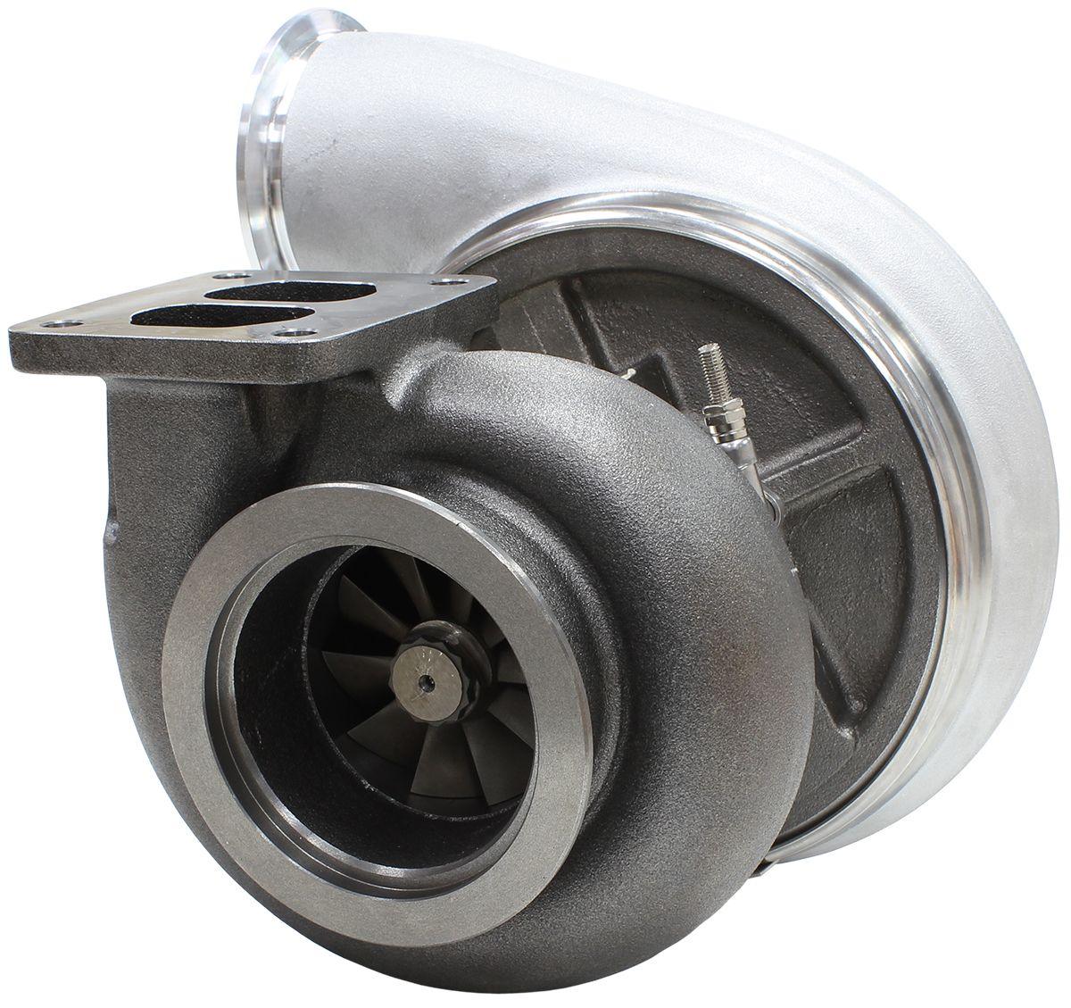 Aeroflow Performance External Wastegate, T4 Twin Entry Inlet Flange, V-Band Exhaust Flange Aeroflow BOOSTED 7575 T4 1.10 Turbocharger 1050HP, Natural Cast Finish AF8006-4017 SR