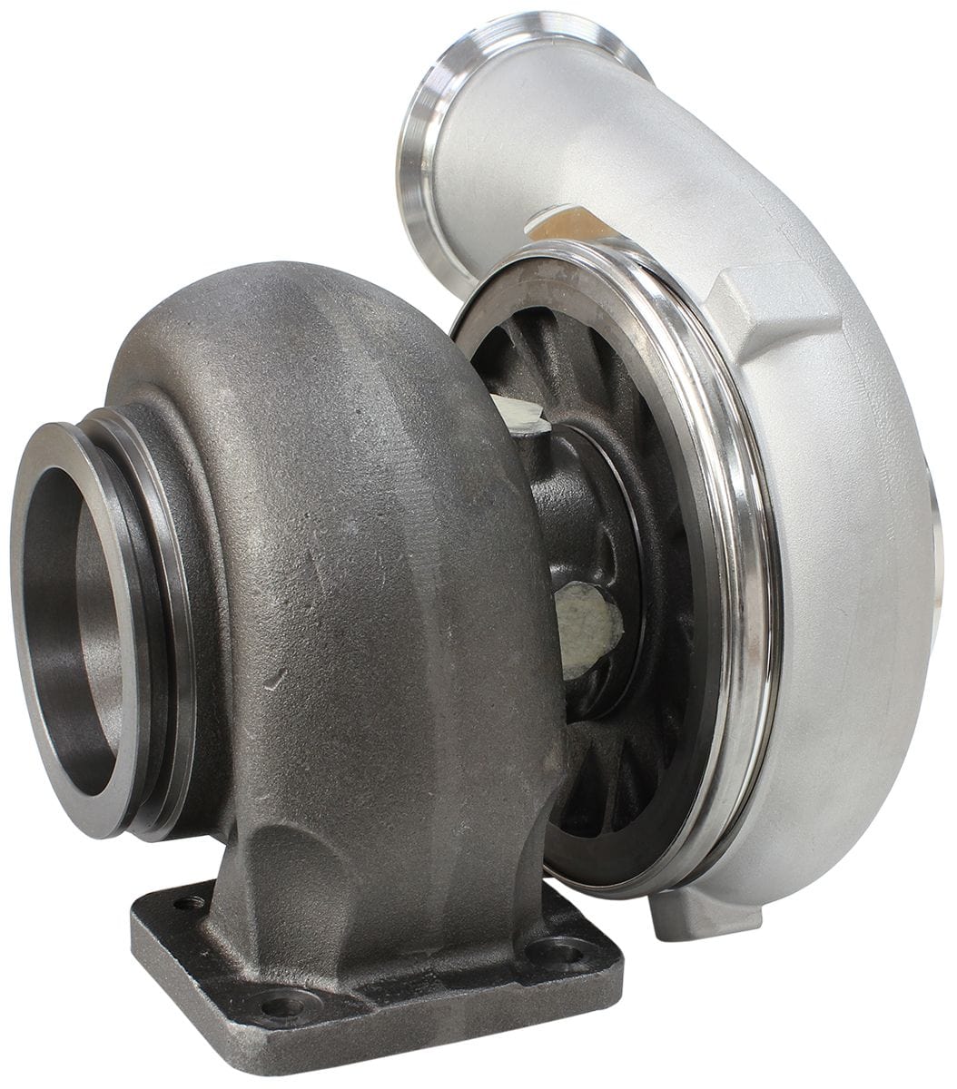 Aeroflow Performance External Wastegate, T4 Twin Entry Inlet Flange, V-Band Exhaust Flange Aeroflow BOOSTED 7675 T4 1.15 Turbocharger 1120HP, Natural Cast Finish AF8005-4005 SR