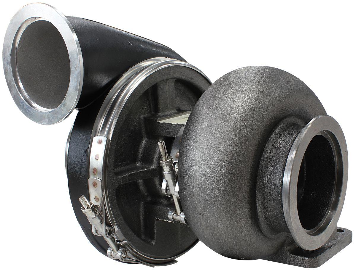 Aeroflow Performance External Wastegate, T4 Twin Entry Inlet Flange, V-Band Exhaust Flange Aeroflow BOOSTED 8075 T4 1.10 Turbocharger 1250HP, Hi Temp Black Finish AF8006-4018BLK SR