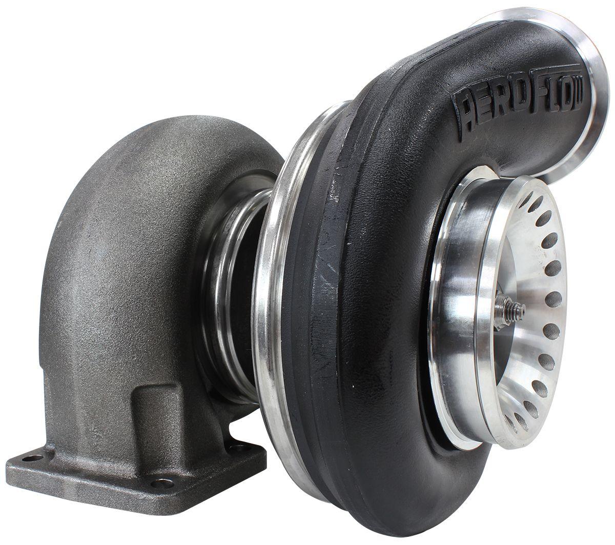 Aeroflow Performance External Wastegate, T4 Twin Entry Inlet Flange, V-Band Exhaust Flange Aeroflow BOOSTED 8075 T4 1.10 Turbocharger 1250HP, Hi Temp Black Finish AF8006-4018BLK SR