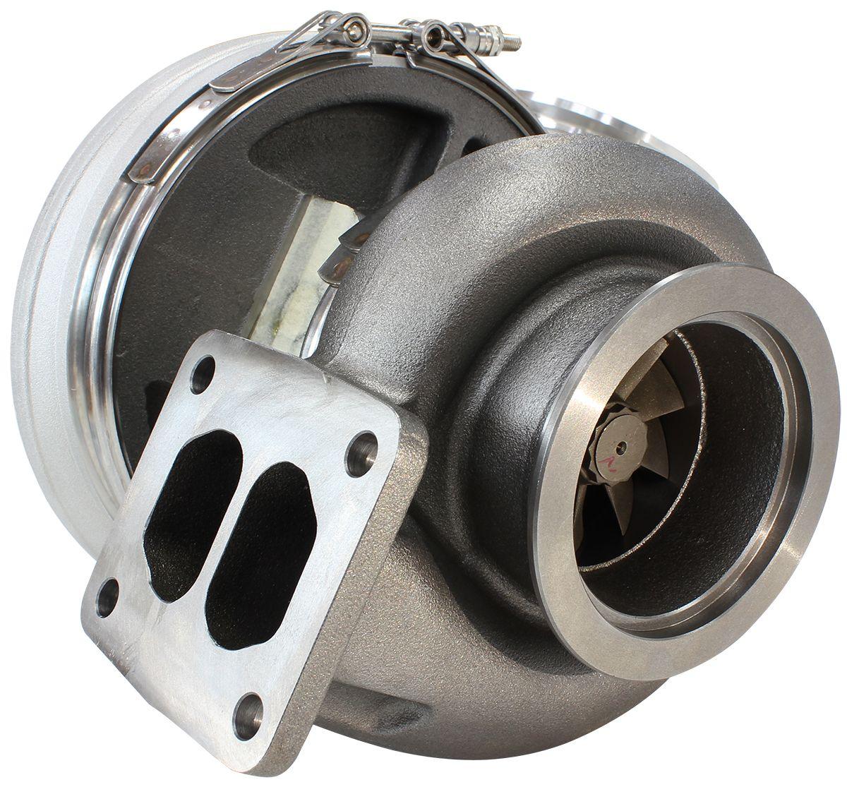Aeroflow Performance External Wastegate, T4 Twin Entry Inlet Flange, V-Band Exhaust Flange Aeroflow BOOSTED 8075 T4 1.10 Turbocharger 1250HP, Natural Cast Finish AF8006-4018 SR