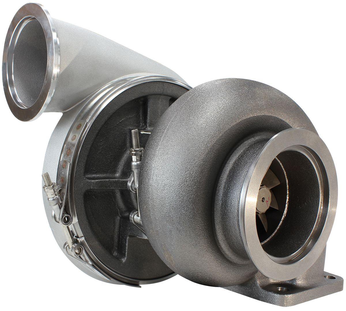Aeroflow Performance External Wastegate, T4 Twin Entry Inlet Flange, V-Band Exhaust Flange Aeroflow BOOSTED 8075 T4 1.10 Turbocharger 1250HP, Natural Cast Finish AF8006-4018 SR