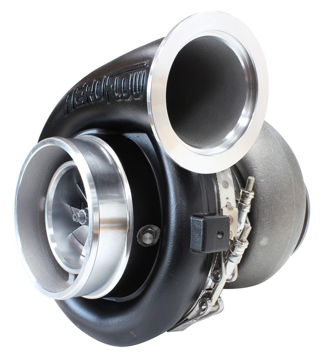 Aeroflow Performance External Wastegate, T4 Twin Entry Inlet Flange, V-Band Exhaust Flange Aeroflow BOOSTED 8077 T4 1.15 Turbocharger 1250HP, Hi Temp Black Finish AF8005-4007BLK SR