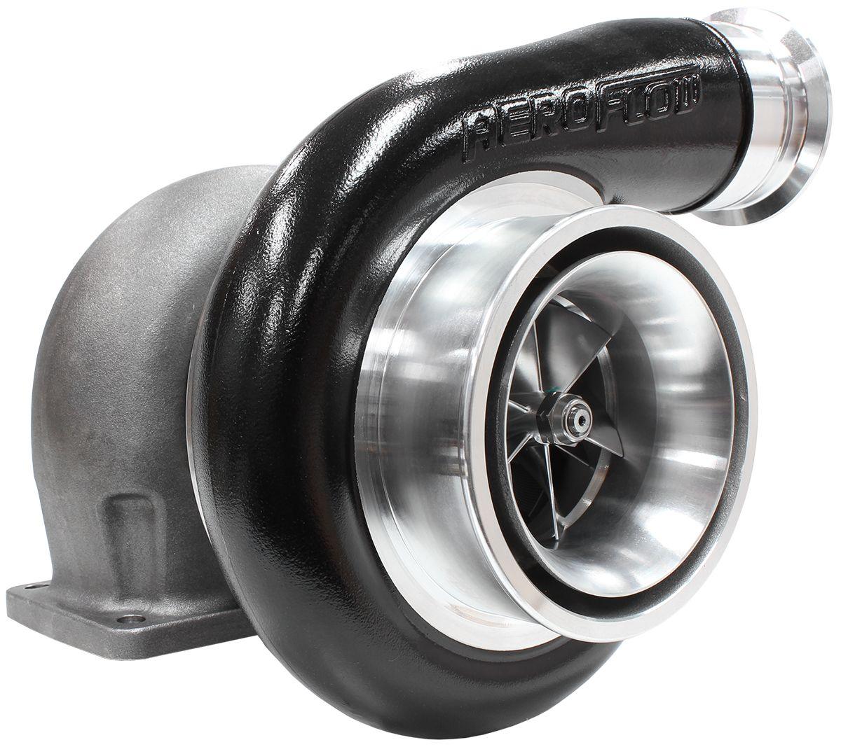 Aeroflow Performance External Wastegate, T4 Twin Entry Inlet Flange, V-Band Exhaust Flange Aeroflow BOOSTED 8888 T4 1.25 Turbocharger 1600HP, Hi Temp Black Finish AF8005-4001BLK SR