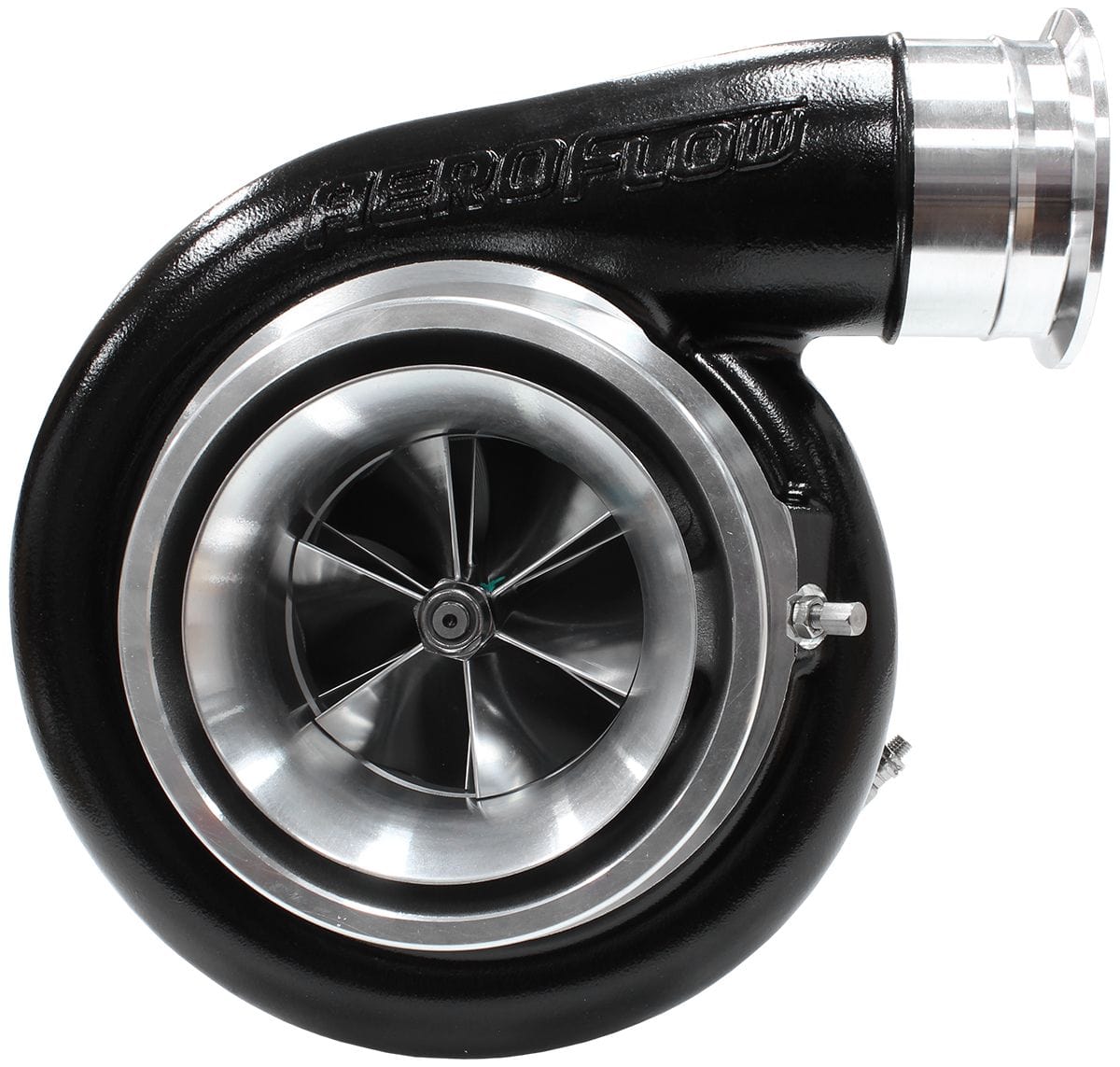 Aeroflow Performance External Wastegate, T4 Twin Entry Inlet Flange, V-Band Exhaust Flange Aeroflow BOOSTED 8888 T4 1.25 Turbocharger 1600HP, Hi Temp Black Finish AF8005-4001BLK SR