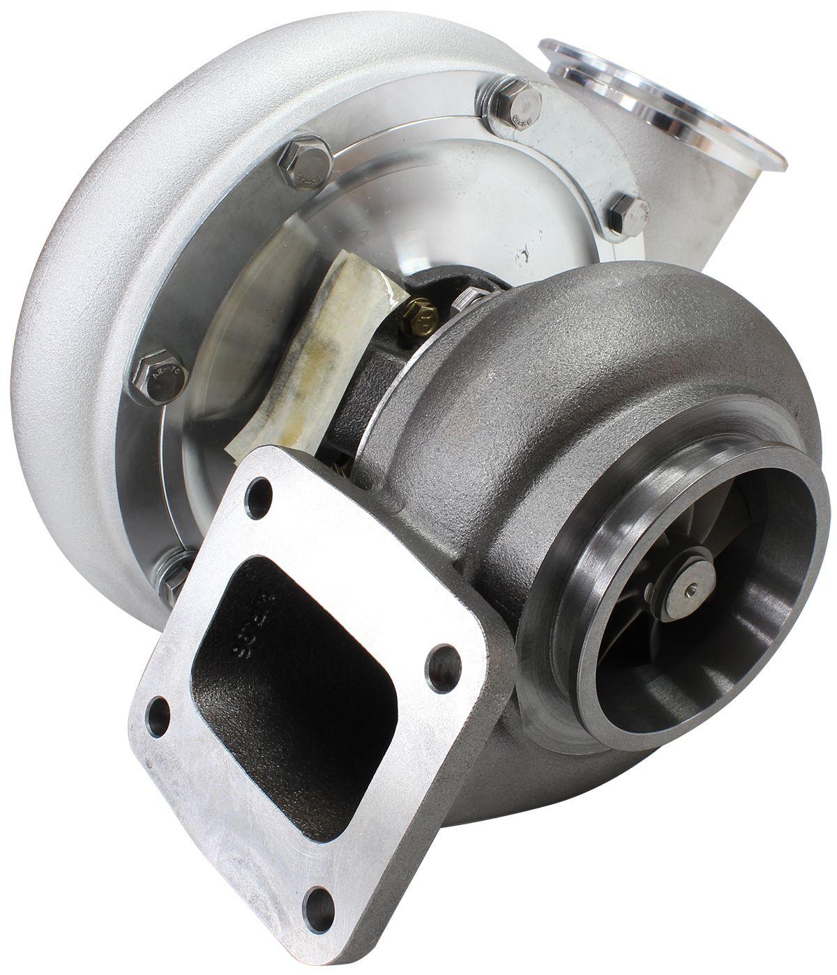 Aeroflow Performance External Wastegate, T4 Twin Entry Inlet Flange, V-Band Exhaust Flange Aeroflow BOOSTED B7875 T4 .96 Turbocharger 1150HP, Natural Cast Finish AF8006-4022 SR