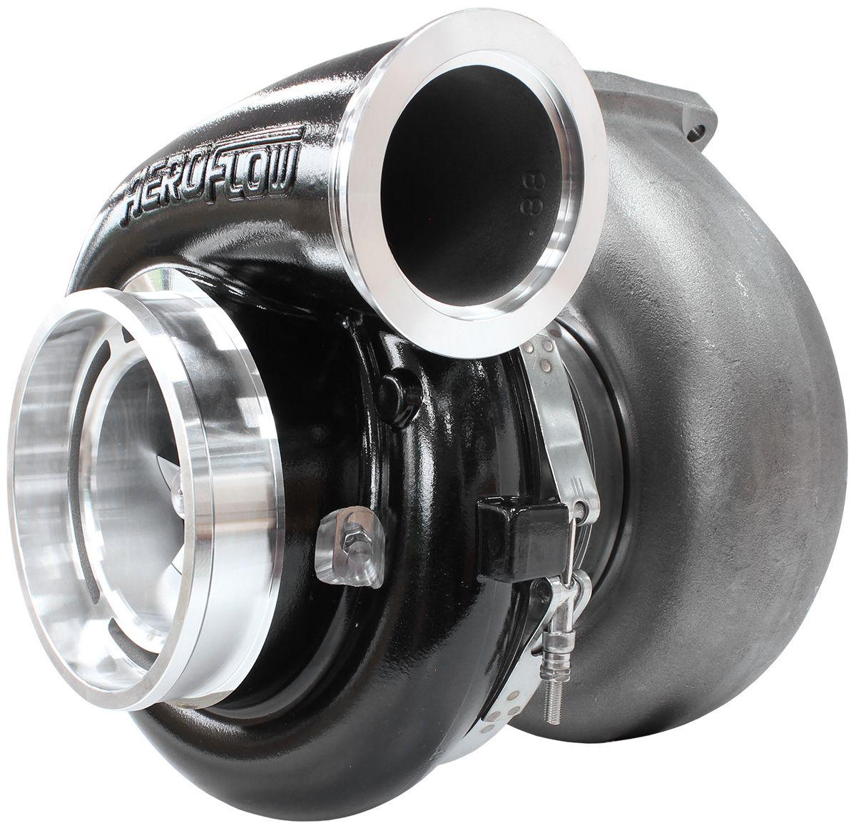 Aeroflow Performance External Wastegate, T6 Twin Entry Inlet Flange, V-Band Exhaust Flange Aeroflow BOOSTED 102102 T6 1.24 Turbocharger 2850HP, Hi Temp Black Finish AF8006-6012BLK SR