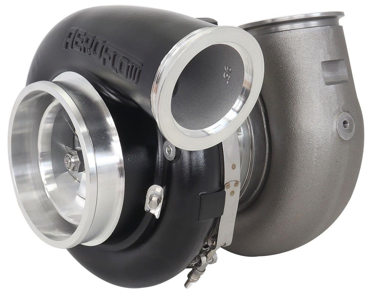 Aeroflow Performance External Wastegate, V-Band Inlet & Exhaust Flanges Aeroflow BOOSTED 106112 V-Band 1.25 Turbocharger 3000HP, Hi Temp Black Finish AF8005-6025 SR
