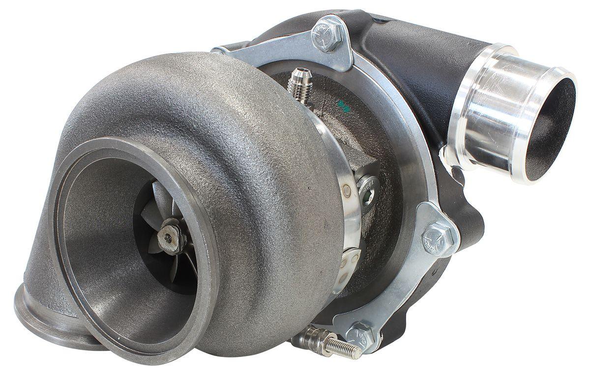 Aeroflow Performance External Wastegate, V-Band Inlet & Exhaust Flanges Aeroflow BOOSTED 4849 .72 Reverse Rotation Turbocharger 550HP, Hi Temp Black Finish AF800 SR