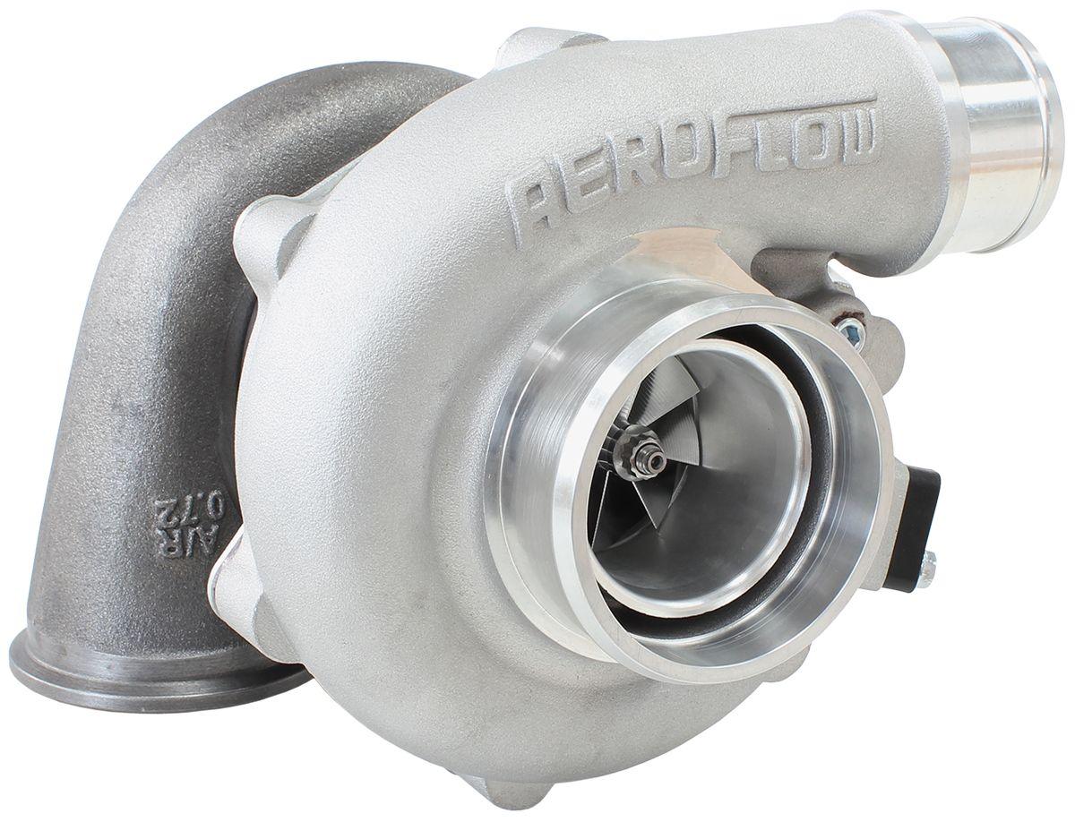 Aeroflow Performance External Wastegate, V-Band Inlet & Exhaust Flanges Aeroflow BOOSTED 4849 .72 Turbocharger 550HP, Natural Cast Finish AF8005-2010 SR