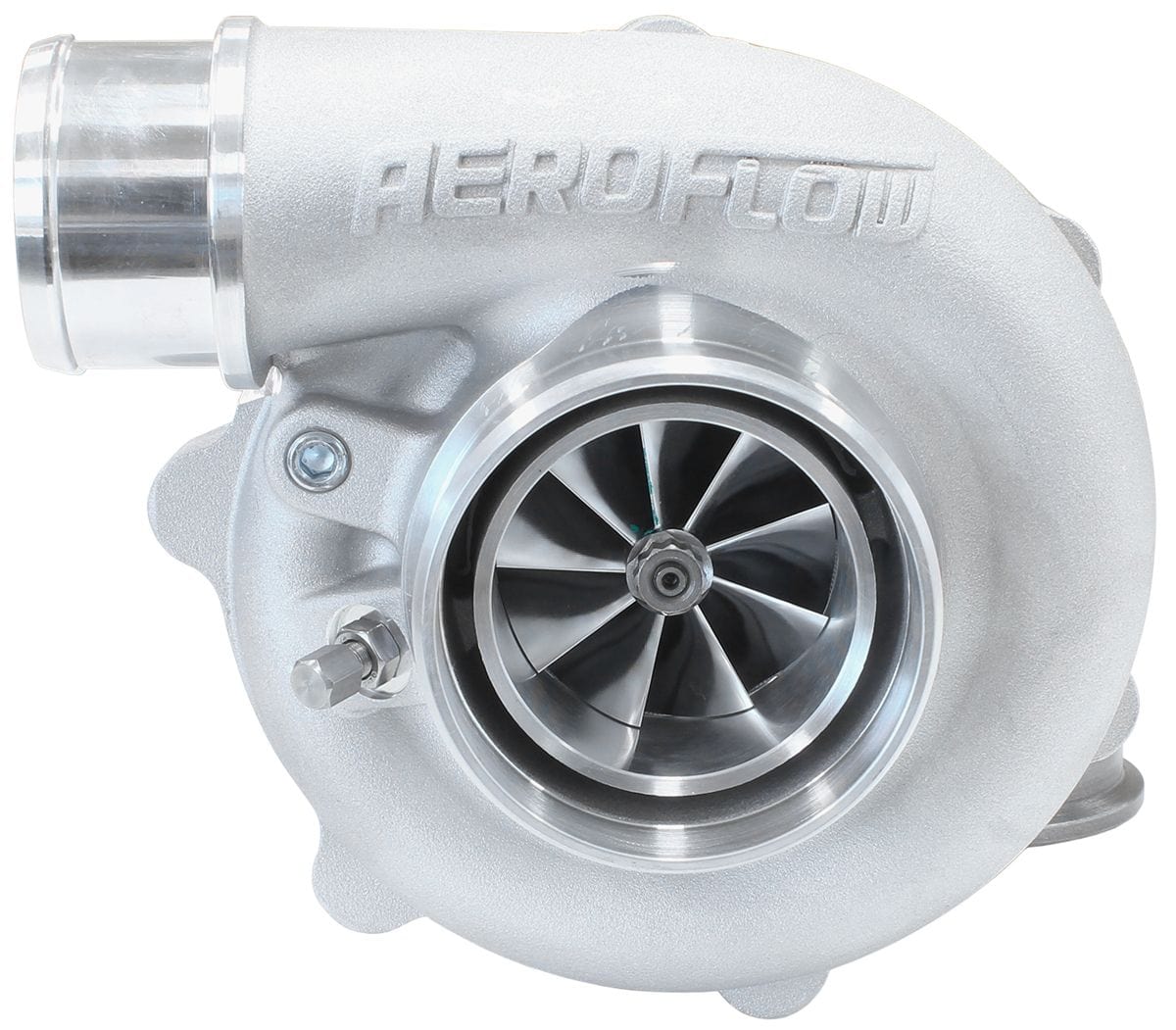 Aeroflow Performance External Wastegate, V-Band Inlet & Exhaust Flanges Aeroflow BOOSTED 5449 .72 Reverse Rotation Turbocharger 660HP, Natural Cast Finish AF8005 SR