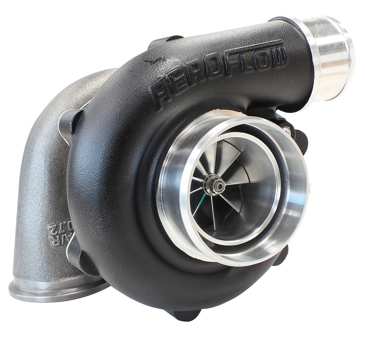 Aeroflow Performance External Wastegate, V-Band Inlet & Exhaust Flanges Aeroflow BOOSTED 5449 .72 Turbocharger 660HP, Hi Temp Black Finish AF8005-2015BLK SR