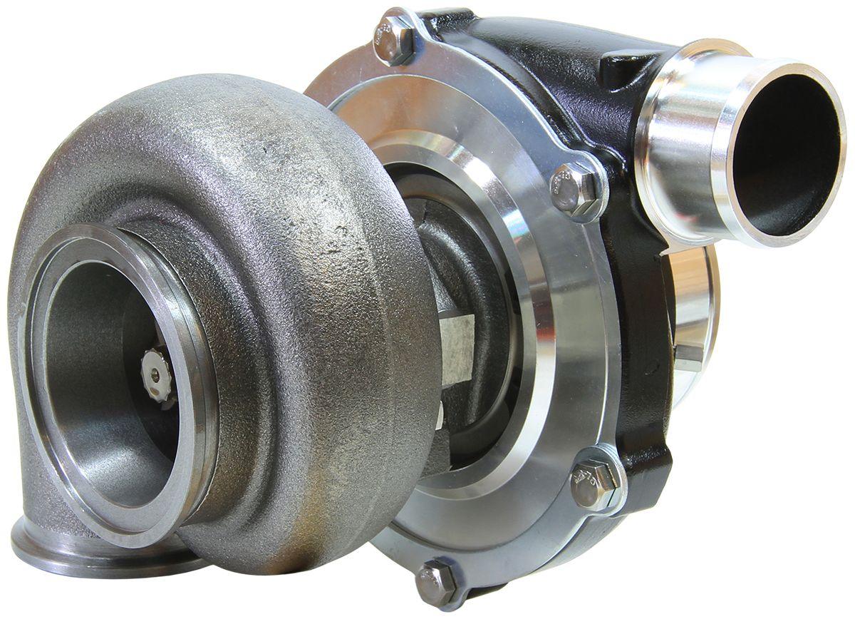 Aeroflow Performance External Wastegate, V-Band Inlet & Exhaust Flanges Aeroflow BOOSTED 5455 .83 Reverse Rotation Turbocharger 650HP, Hi Temp Black Finish AF800 SR