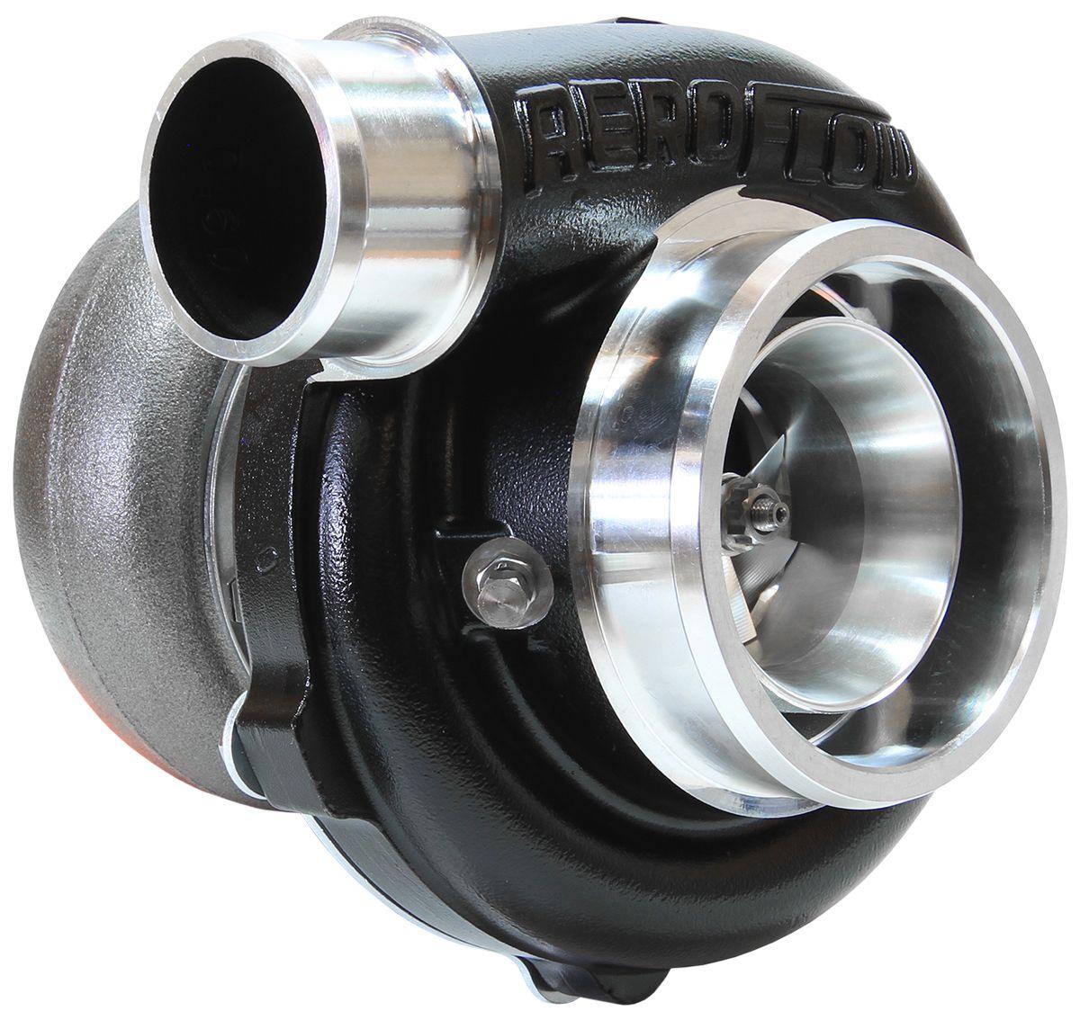 Aeroflow Performance External Wastegate, V-Band Inlet & Exhaust Flanges Aeroflow BOOSTED 5455 .83 Reverse Rotation Turbocharger 650HP, Hi Temp Black Finish AF800 SR