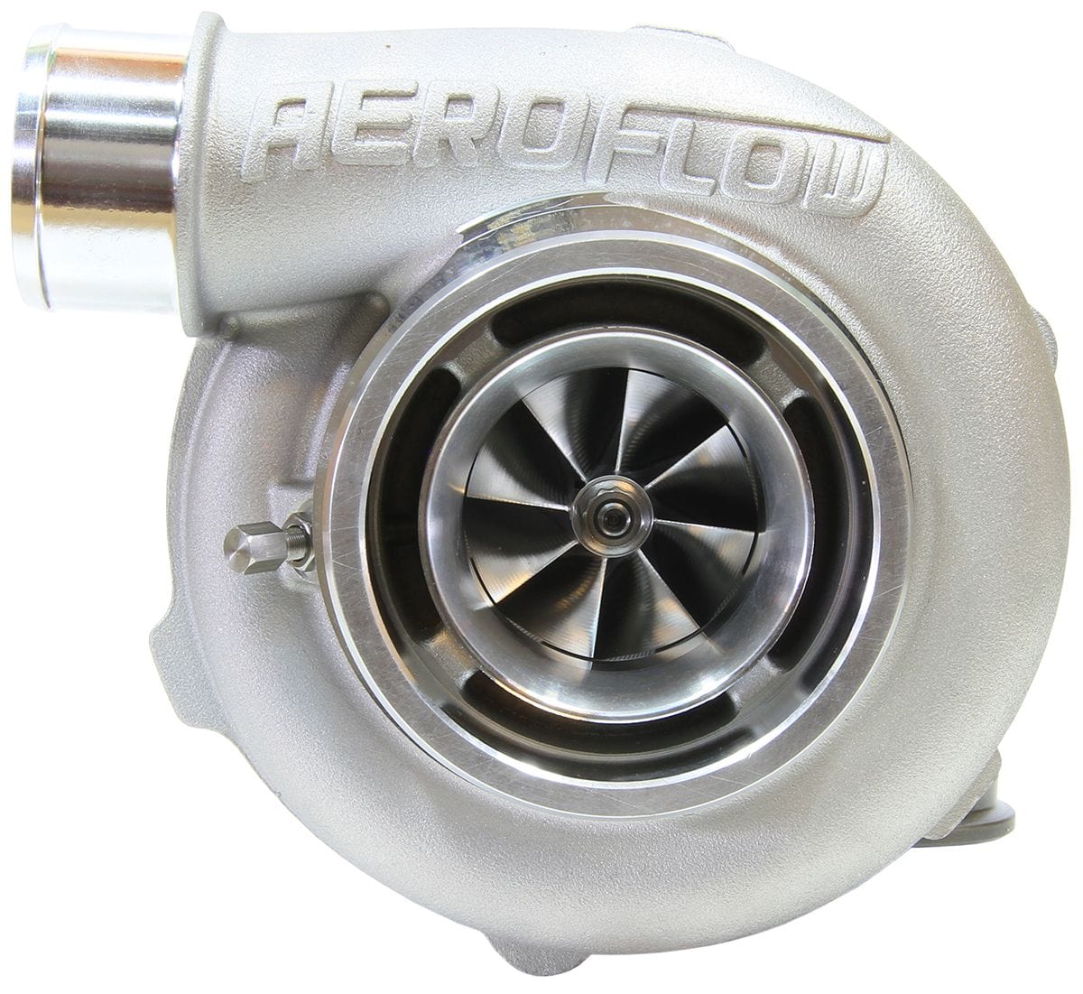 Aeroflow Performance External Wastegate, V-Band Inlet & Exhaust Flanges Aeroflow BOOSTED 5455 .83 Reverse Rotation Turbocharger 650HP, Natural Cast Finish AF8005 SR