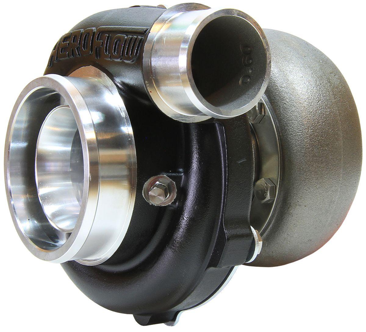 Aeroflow Performance External Wastegate, V-Band Inlet & Exhaust Flanges Aeroflow BOOSTED 5455 V-Band 1.01 Turbocharger 650HP, Hi Temp Black Finish AF8005-3032BLK SR
