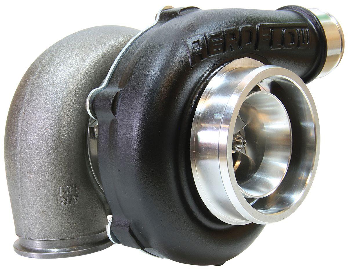 Aeroflow Performance External Wastegate, V-Band Inlet & Exhaust Flanges Aeroflow BOOSTED 5455 V-Band 1.01 Turbocharger 650HP, Hi Temp Black Finish AF8005-3032BLK SR