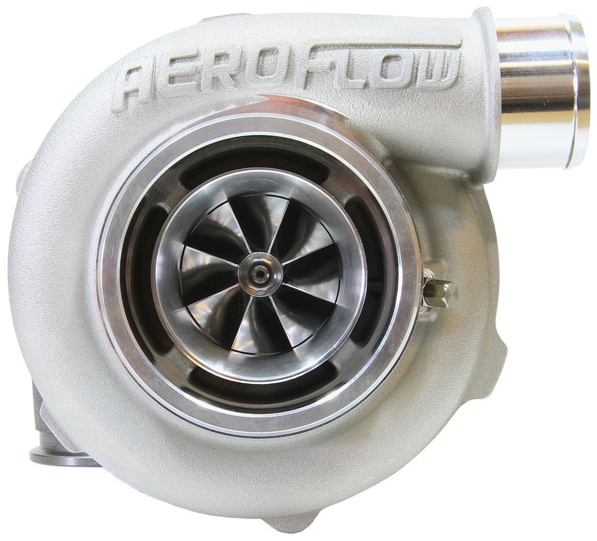 Aeroflow Performance External Wastegate, V-Band Inlet & Exhaust Flanges Aeroflow BOOSTED 5455 V-Band 1.01 Turbocharger 650HP, Natural Cast Finish AF8005-3032 SR